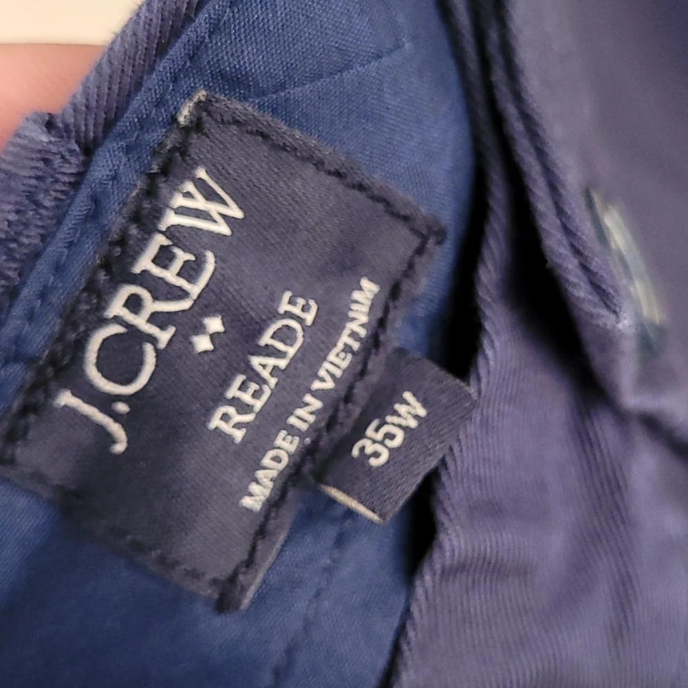 J CREW Reade Dark Navy Solid Pattern Sz 35 Mens Casual‎ Flat Front Shorts NEW